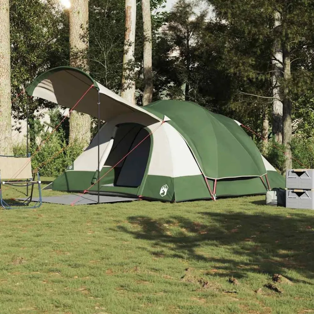 Buitensport*vidaXL Tunneltent 8-persoons waterdicht Groen