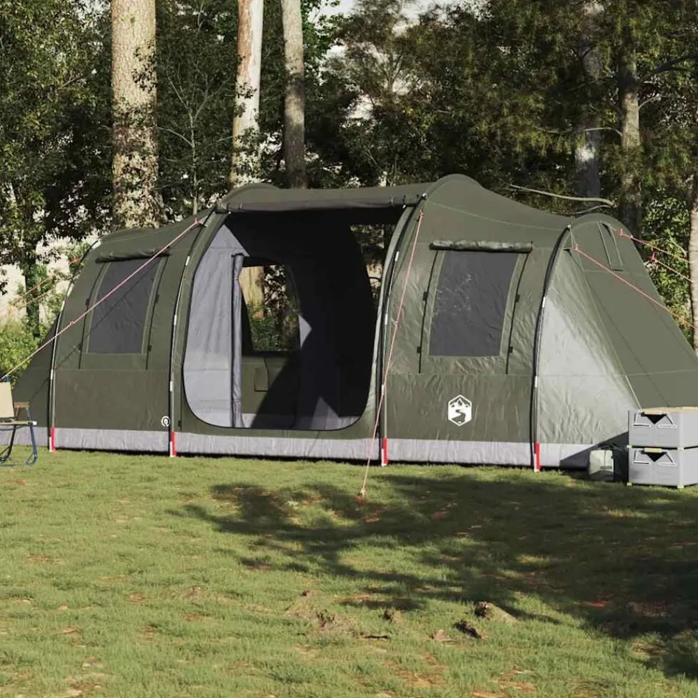 Buitensport*vidaXL Tunneltent 4-persoons waterdicht Olijfgroen