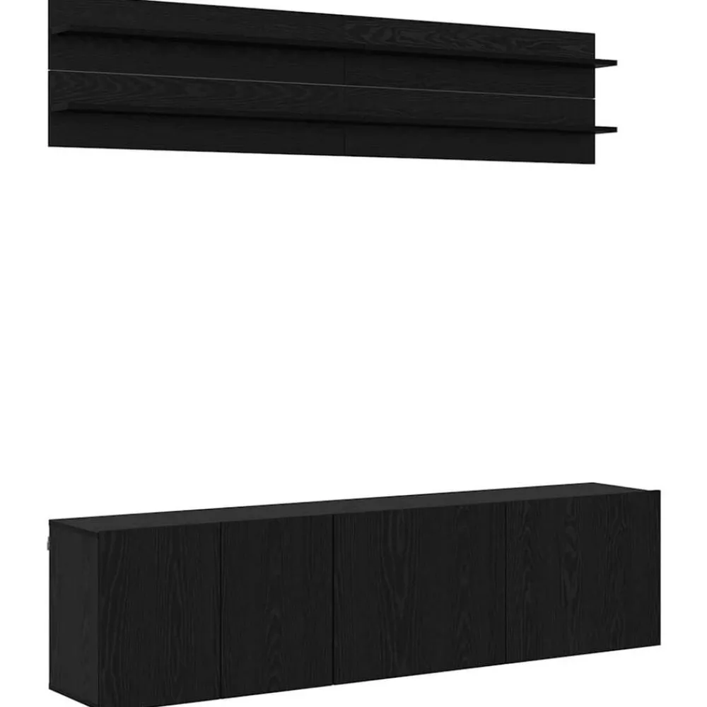 Tv-Meubels*vidaXL TV Eenheden Wandgemonteerd 6 pcs Bewerkt hout Zwart eiken