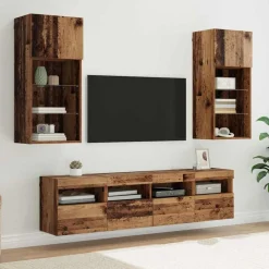 TV Wand Eenheden met LED 5 pcs 40,5 x 30 x 90 cm>vidaXL Online
