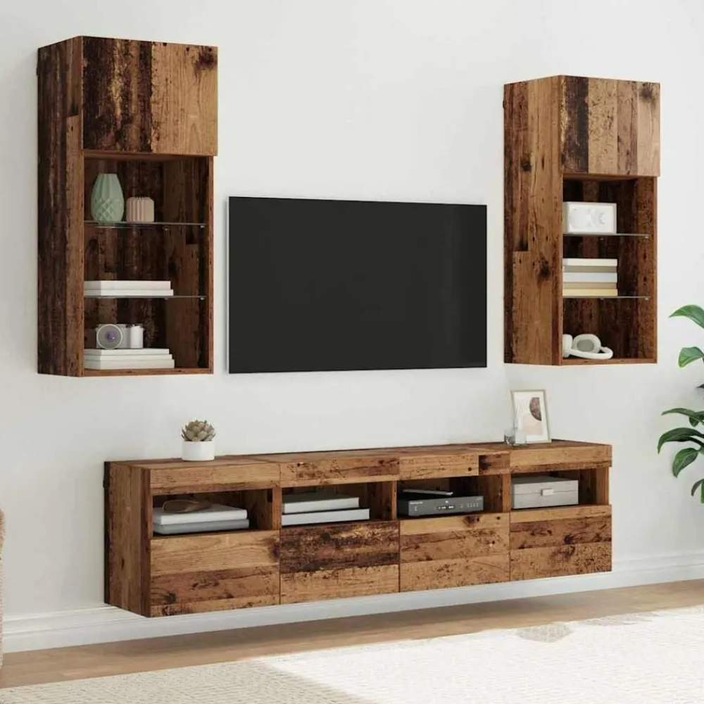 TV Wand Eenheden met LED 5 pcs 40,5 x 30 x 90 cm>vidaXL Online