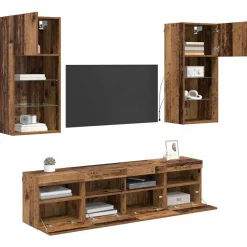 TV Wand Eenheden met LED 5 pcs 40,5 x 30 x 90 cm><noscript><img width=