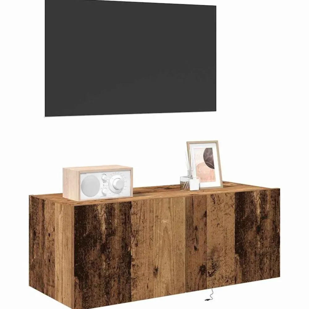 Tv-Meubels*vidaXL TV Wandkast 80 x 35 x 31 cm Bewerkt hout Oud hout