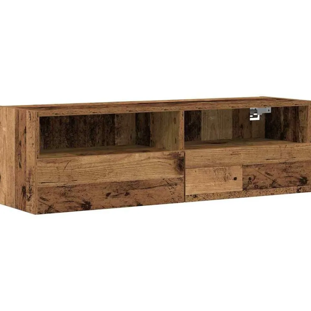 Tv-Meubels*vidaXL TV Wandkast 100 x 30 x 30 cm Bewerkt hout Oud hout