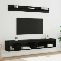TV Wandkast Set met LED 5 pcs Bewerkt hout>vidaXL Outlet