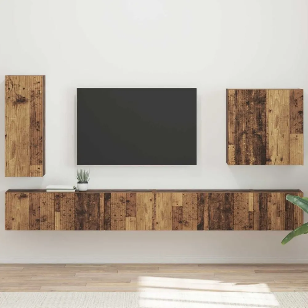 TV Wandkast Set Wandgemonteerd 6 pcs>vidaXL Online