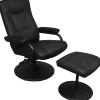 Tv-fauteuil met voetenbankje kunstleer zwart>vidaXL Hot
