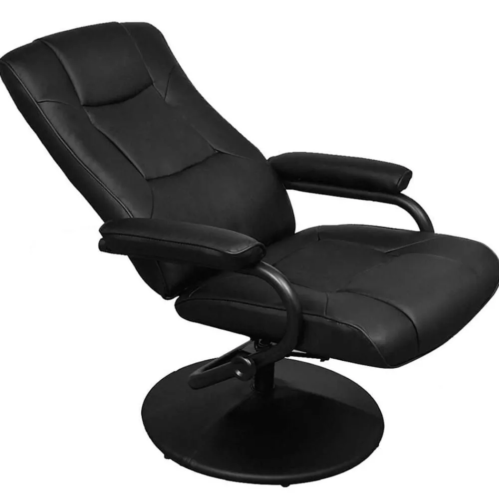 Tv-fauteuil met voetenbankje kunstleer zwart>vidaXL Hot