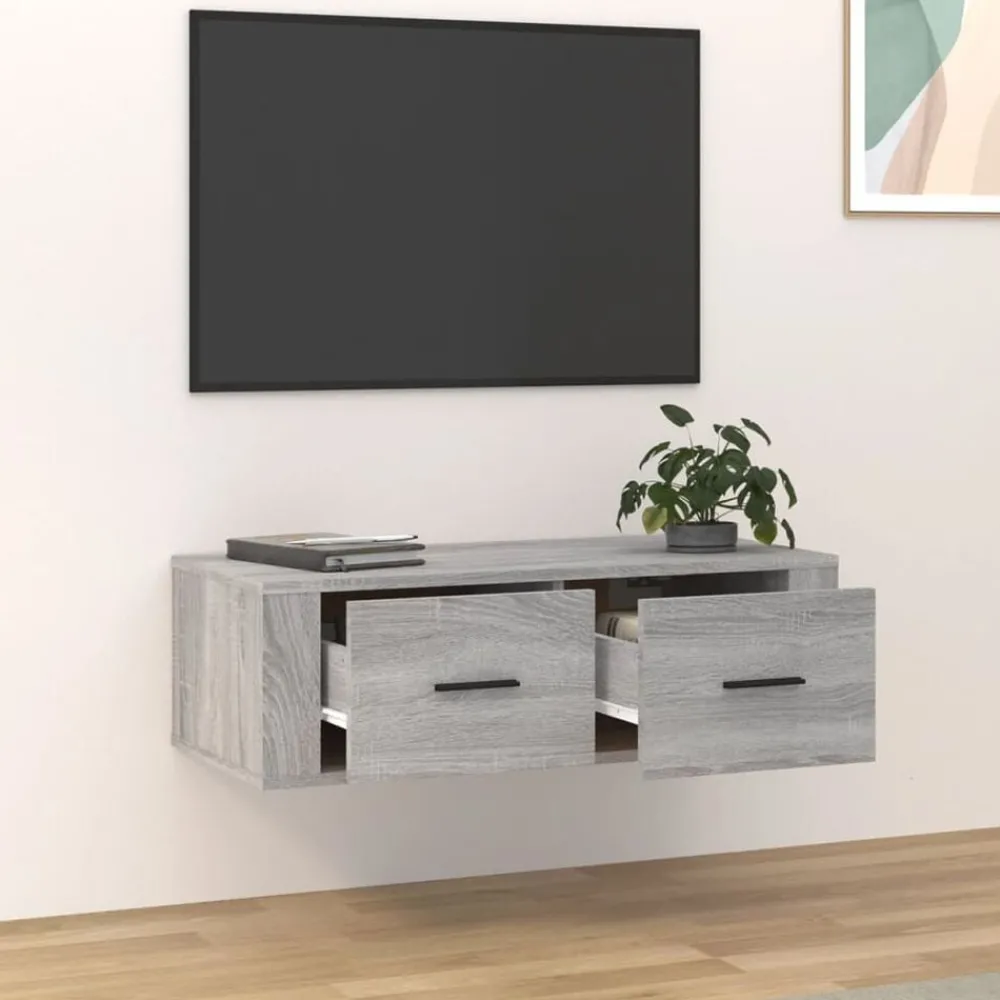 Tv-hangmeubel 80x36x25 cm bewerkt hout eikenkleur>vidaXL Best