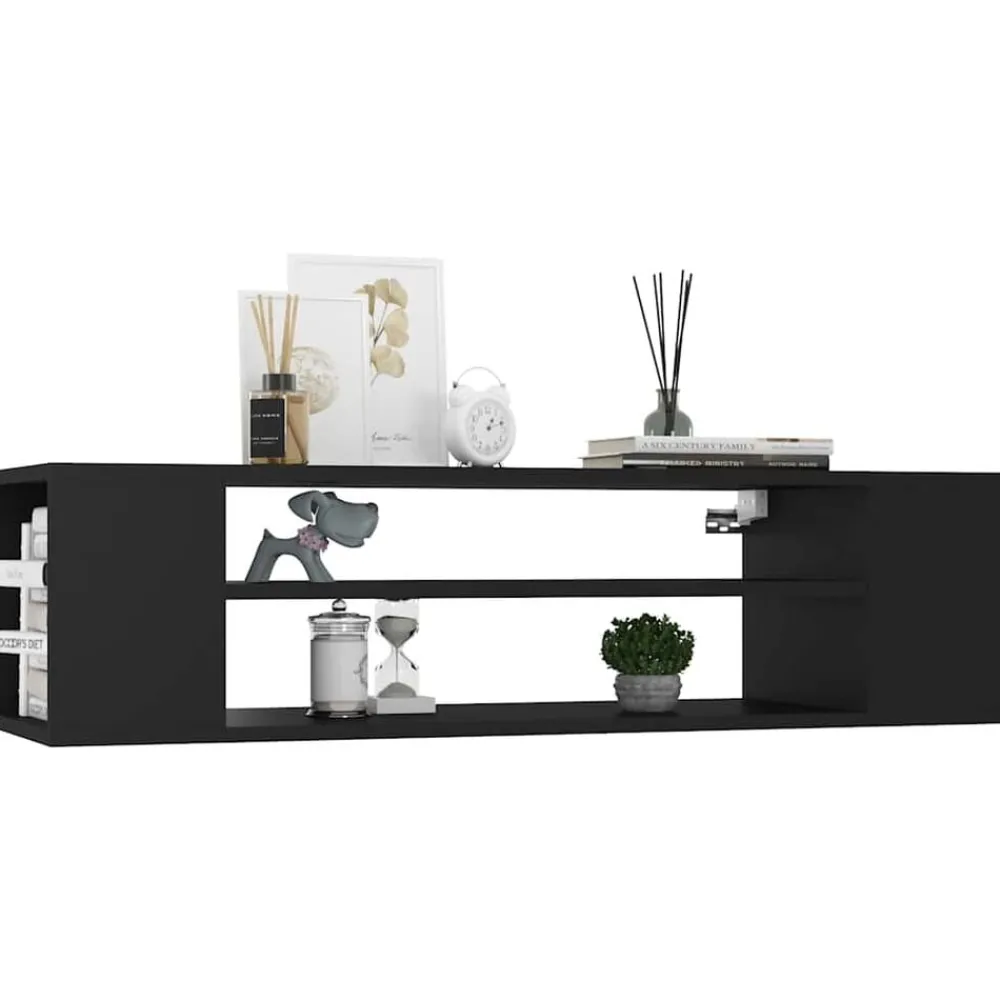 Tv-Meubels*vidaXL Tv-hangmeubel 100x30x26,5 cm bewerkt hout Zwart