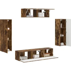 Tv-Meubels*vidaXL TV-kast 5 pcs Gerookt eiken