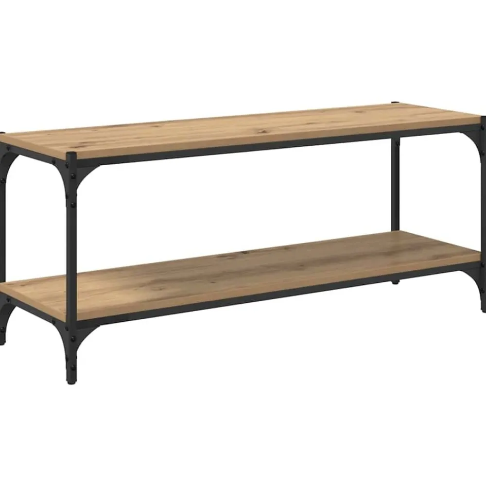 Boekenkasten & Wandplanken*vidaXL TV-kast Artisan Eiken 100x33x41cm Gemonteerd hout en ijzer artisanaal eikenkleurig