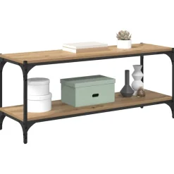 Boekenkasten & Wandplanken*vidaXL TV-kast Artisan Eiken 100x33x41cm Gemonteerd hout en ijzer artisanaal eikenkleurig