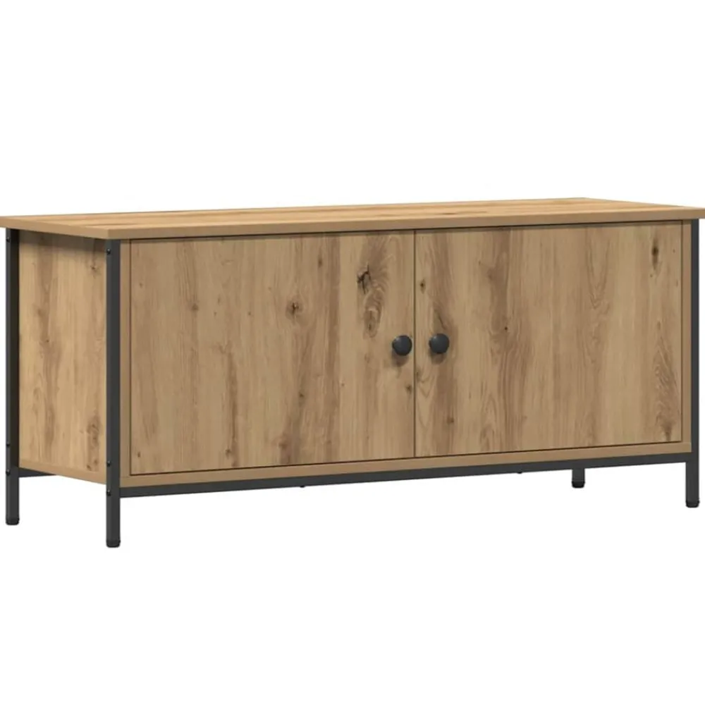 Tv-Meubels*vidaXL TV-kast Artisan Eiken 100 x 35 x 45 cm Bewerkt hout artisanaal eikenkleurig