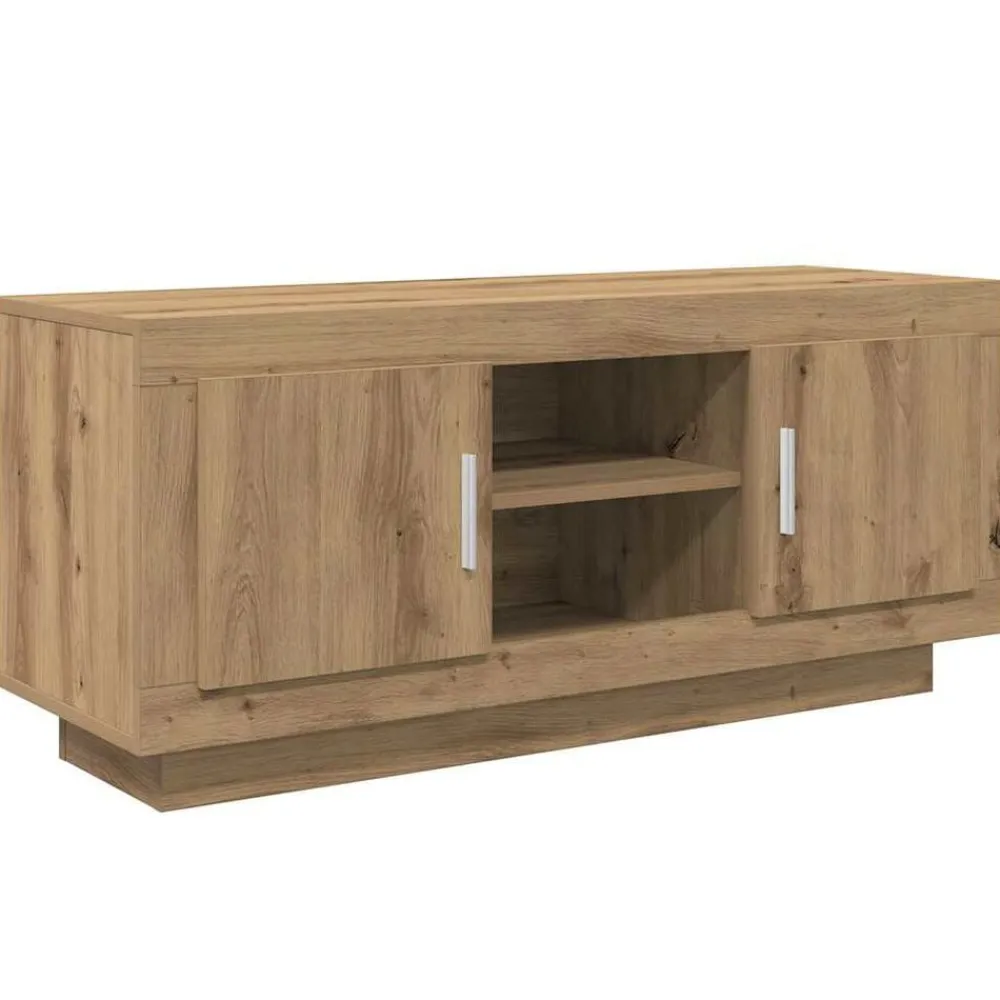 Tv-Meubels*vidaXL TV-kast Artisan Eiken 102 x 35 x 45 cm Bewerkt hout artisanaal eikenkleurig
