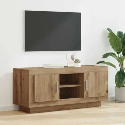 Tv-Meubels*vidaXL TV-kast Artisan Eiken 102 x 35 x 45 cm Bewerkt hout artisanaal eikenkleurig