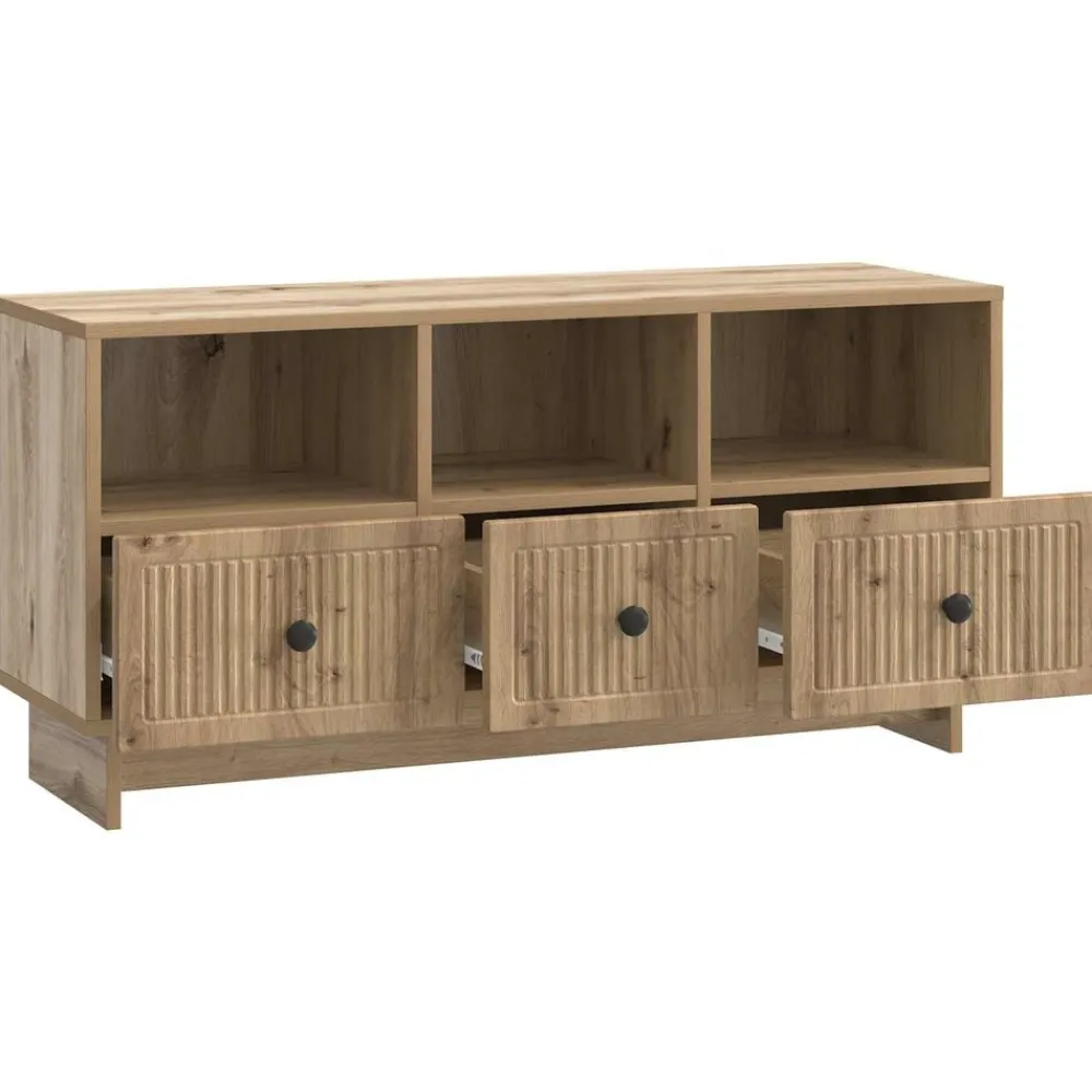 Tv-Meubels*vidaXL TV-kast 102 x 34,5 x 50 cm Bewerkt hout Artisanaal eiken