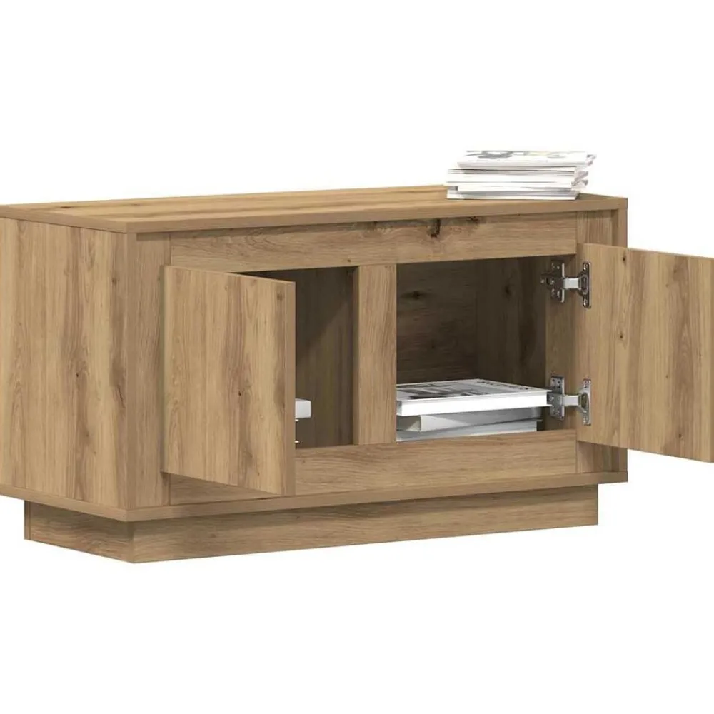 Tv-Meubels*vidaXL TV-kast 80 x 35 x 45 cm Bewerkt hout artisanaal eikenkleurig