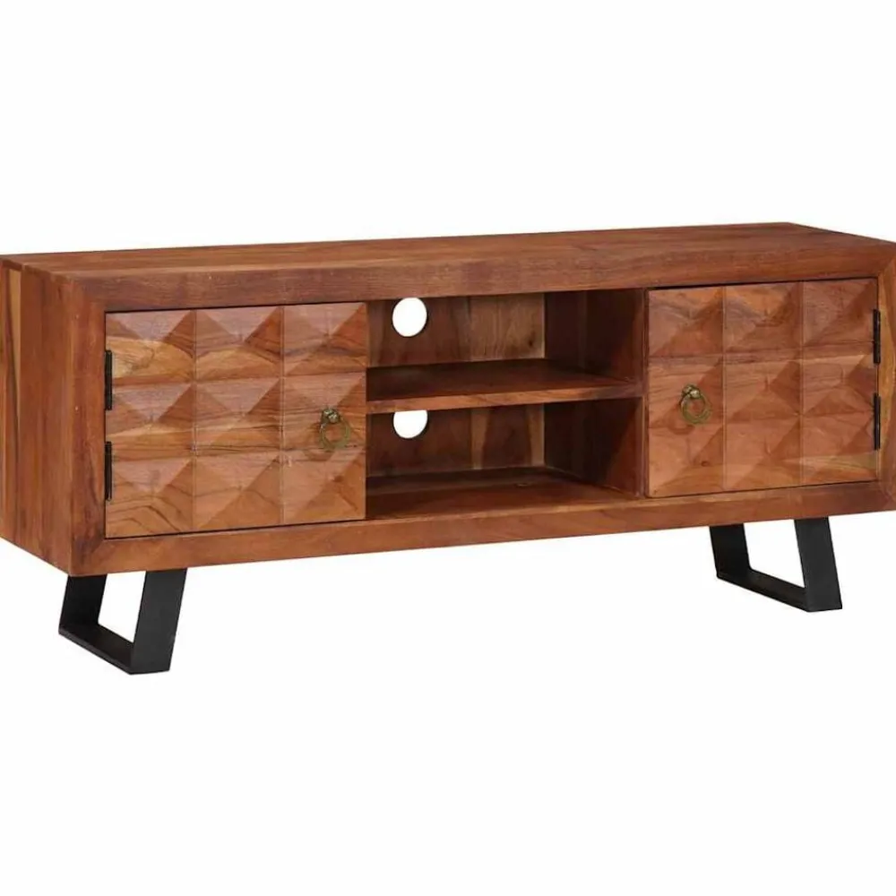 Tv-Meubels|Kasten & Opbergmeubelen*vidaXL TV-kast Honingbruin 112 x 30 x 48 cm Massief acaciahout