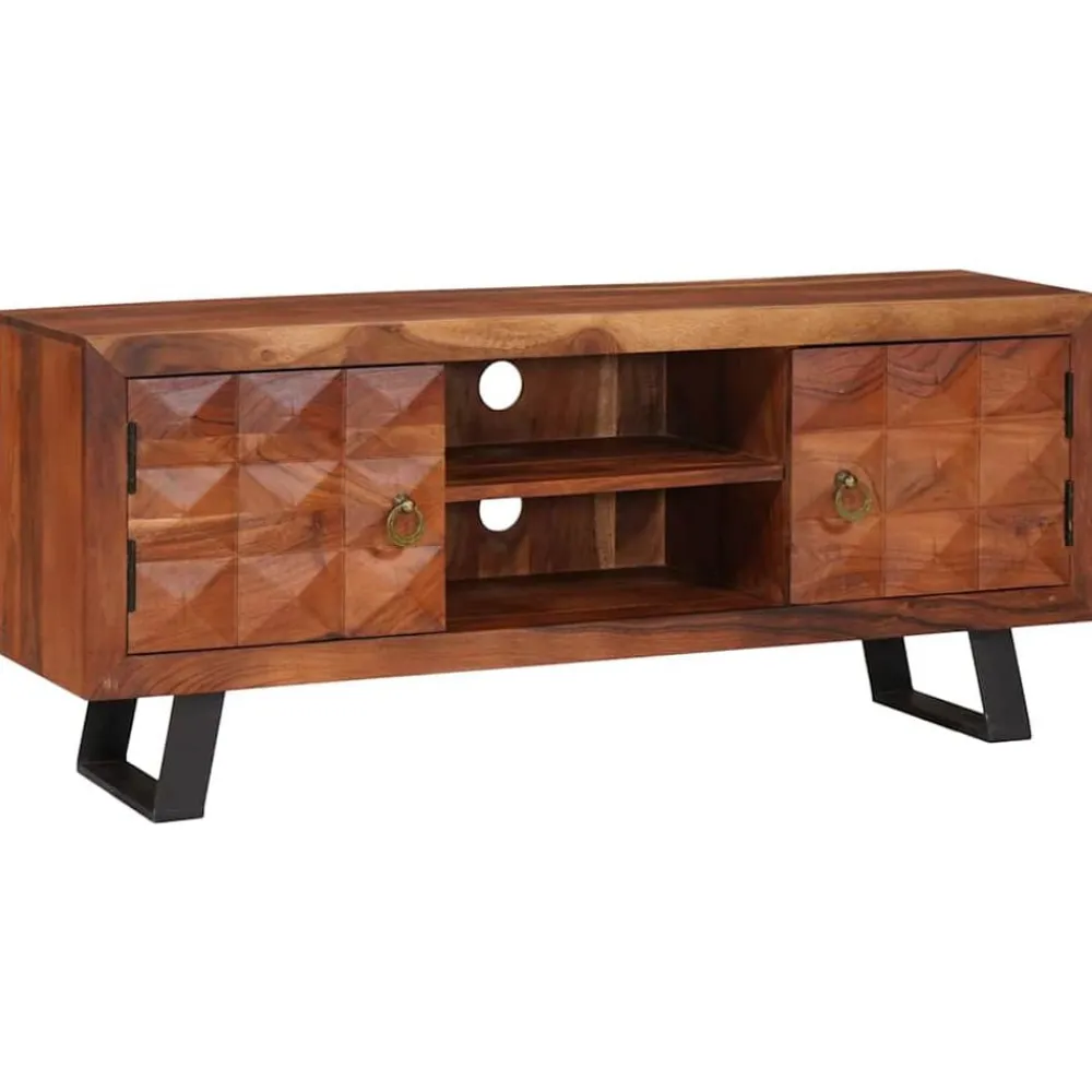 Tv-Meubels|Kasten & Opbergmeubelen*vidaXL TV-kast Honingbruin 112 x 30 x 48 cm Massief acaciahout
