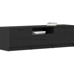 Tv-Meubels*vidaXL TV-kast met lade 140 x 35 x 40 cm Bewerkt hout Zwart eiken