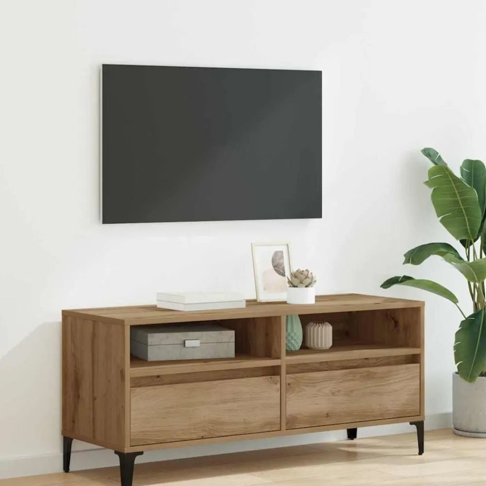 Tv-Meubels*vidaXL TV-kast met lade Artisan Eiken 100 x 34,5 x 44,5 cm artisanaal eikenkleurig