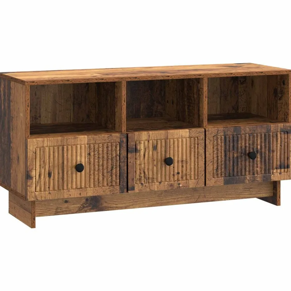 Tv-Meubels*vidaXL TV-kast met lade 102 x 34,5 x 50 cm Bewerkt hout Oud hout