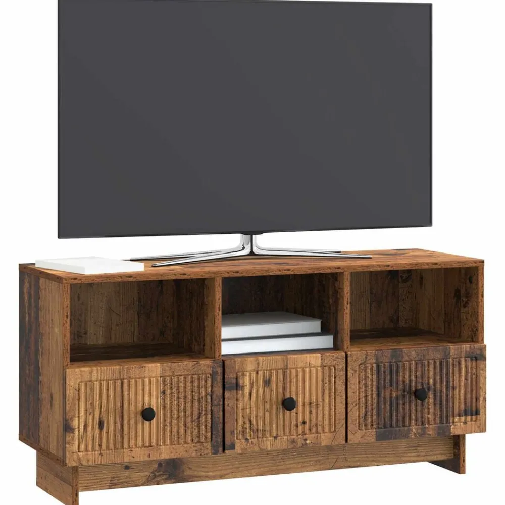 Tv-Meubels*vidaXL TV-kast met lade 102 x 34,5 x 50 cm Bewerkt hout Oud hout