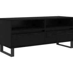 Tv-Meubels*vidaXL TV-kast met lade 100 x 34,5 x 44,5 cm Zwart eiken