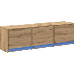 Tv-Meubels*vidaXL TV-kast met LED met lade Ambachtelijk eiken 140 x 34 x 40 cm Artisan eik