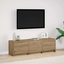 Tv-Meubels*vidaXL TV-kast met LED met lade Ambachtelijk eiken 140 x 34 x 40 cm Artisan eik