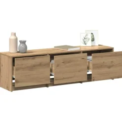 Tv-Meubels*vidaXL TV-kast met LED met lade Ambachtelijk eiken 140 x 34 x 40 cm Artisan eik
