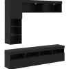 Tv-Meubels*vidaXL TV-kast met LED Wandgemonteerd 7 pcs Zwart Eiken Bewerkt hout