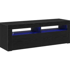 Tv-Meubels*vidaXL TV-kast met LED 120 x 35 x 40 cm Bewerkt hout Zwart eiken