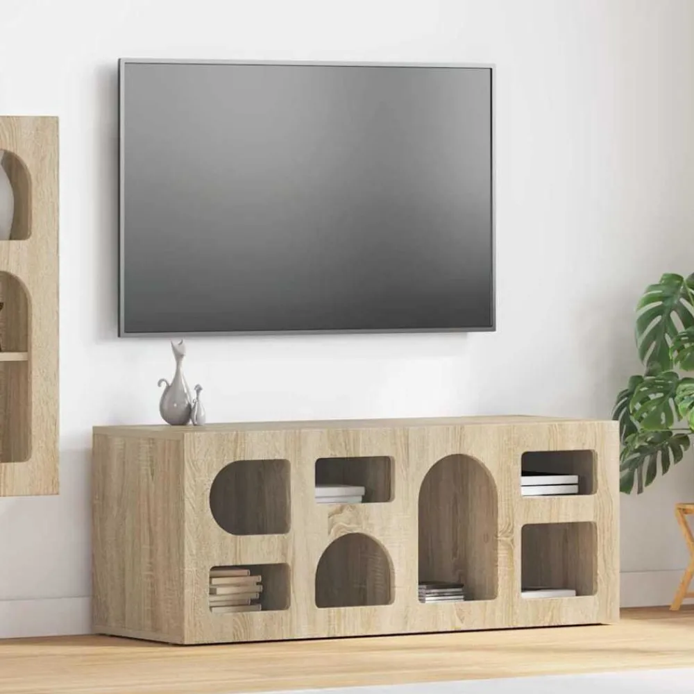Tv-Meubels*vidaXL TV-kast 100 x 35 x 40 cm Bewerkt hout Sonoma eiken