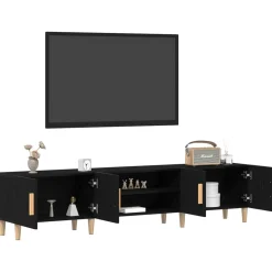 Tv-Meubels*vidaXL TV-kast 180 x 31,5 x 40 cm Bewerkt hout Zwart eiken