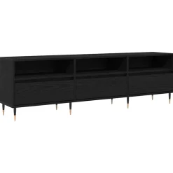 Tv-Meubels*vidaXL TV-kast 150 x 30 x 45 cm Bewerkt hout Zwart eiken