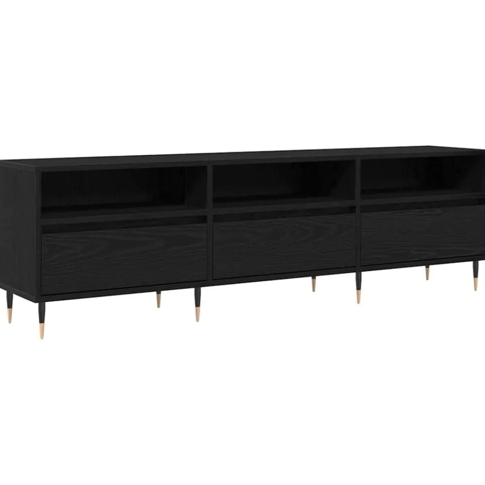 Tv-Meubels*vidaXL TV-kast 150 x 30 x 45 cm Bewerkt hout Zwart eiken