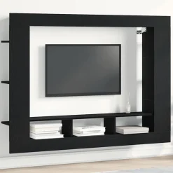 Tv-Meubels*vidaXL TV-kast 152 x 22 x 113 cm Bewerkt hout Zwart eiken