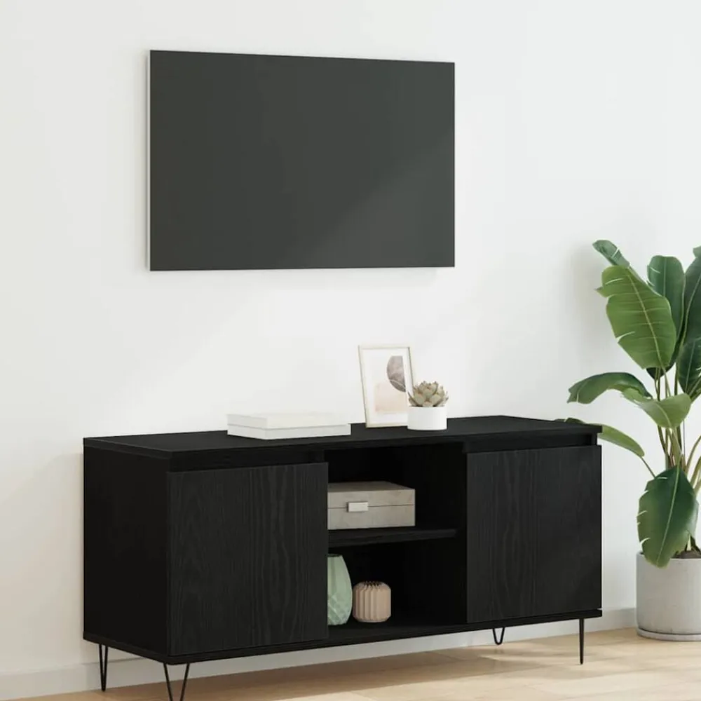 Tv-Meubels*vidaXL TV-kast 104 x 35 x 50 cm Bewerkt hout Zwart eiken