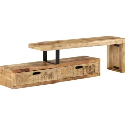 Tv-meubel (118-200) x 30 x 40 cm massief hout mango>vidaXL Hot