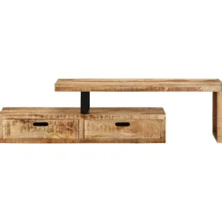Tv-meubel (118-200) x 30 x 40 cm massief hout mango>vidaXL Hot