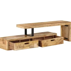 Tv-meubel (118-200) x 30 x 40 cm massief hout mango><noscript><img width=