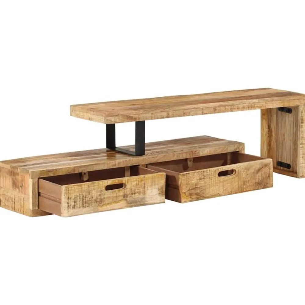 Tv-meubel (118-200) x 30 x 40 cm massief hout mango>vidaXL Hot