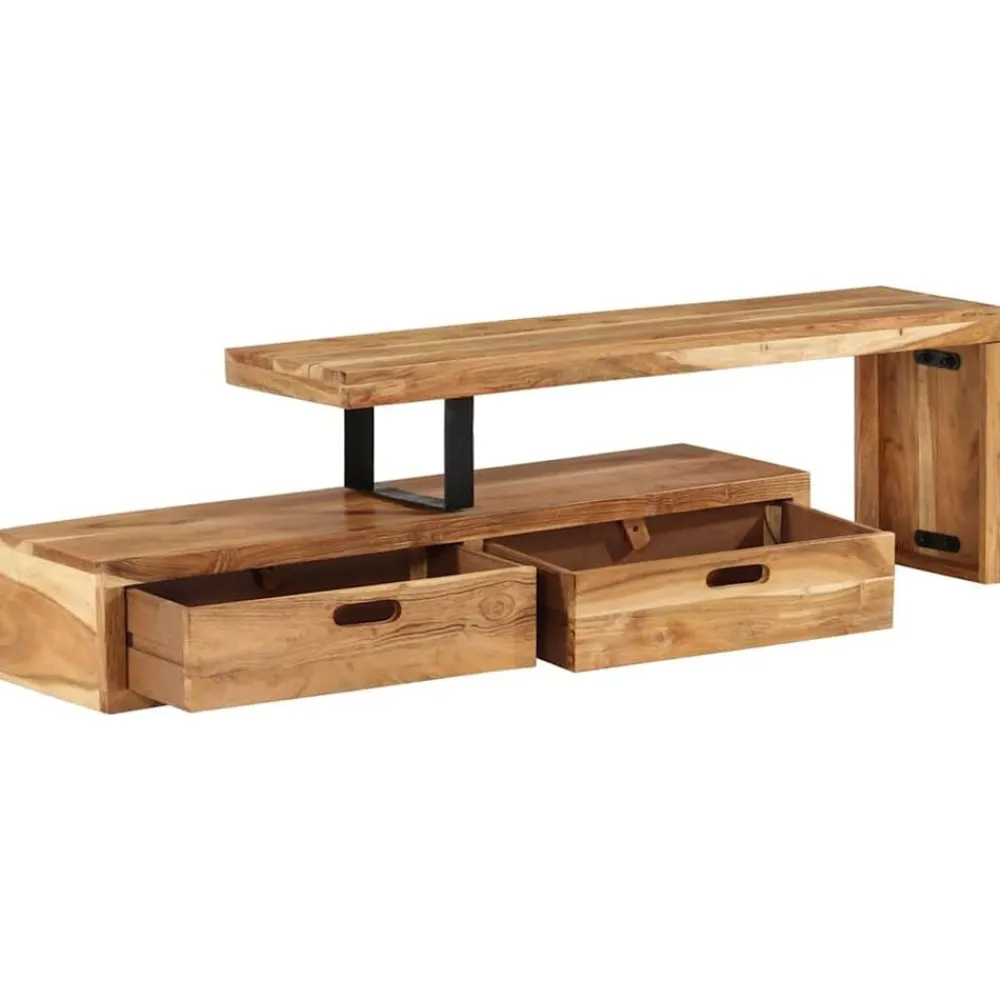Tv-Meubels*vidaXL Tv-meubel (118-200) x 30 x 40 cm massief acaciahout