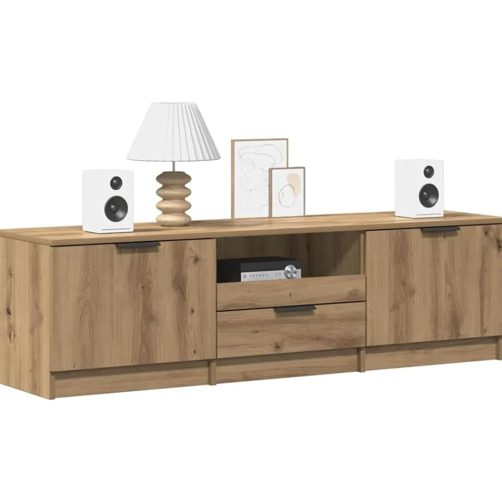 Tv-Meubels*vidaXL Tv-meubel Artisan Eiken 140x35x40 cm Bewerkt Hout artisanaal eikenkleurig
