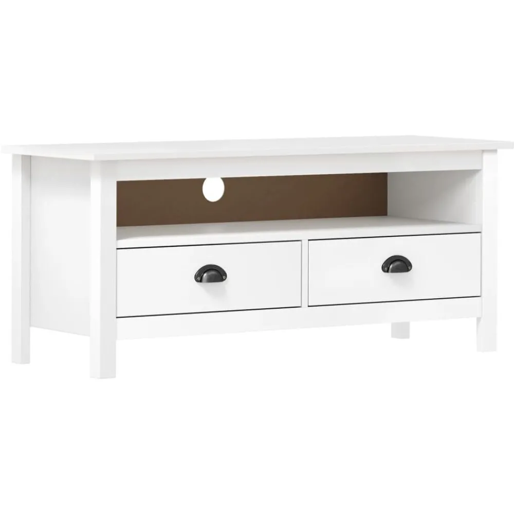 Tv-Meubels*vidaXL Tv-meubel Hill 110x40x47 cm massief grenenhout Wit