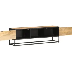 Tv-meubel met bewerkte deur 130x30x40 cm ruw mangohout>vidaXL Sale