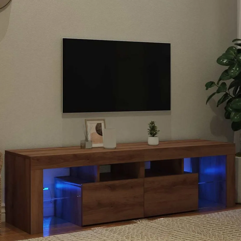 Tv-meubel met LED 140x36,5x40 cm bewerkt hout artisanaal eiken>vidaXL Clearance