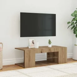 Tv-Meubels*vidaXL Tv-meubel met LED 90x39x30 cm bewerkt hout artisanaal eiken artisanaal eikenkleurig